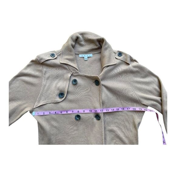 CAbi Camel Knit Duster Coat L Longline Sweater Jacket Cozy Fall Neutral Classic - Picture 4 of 7